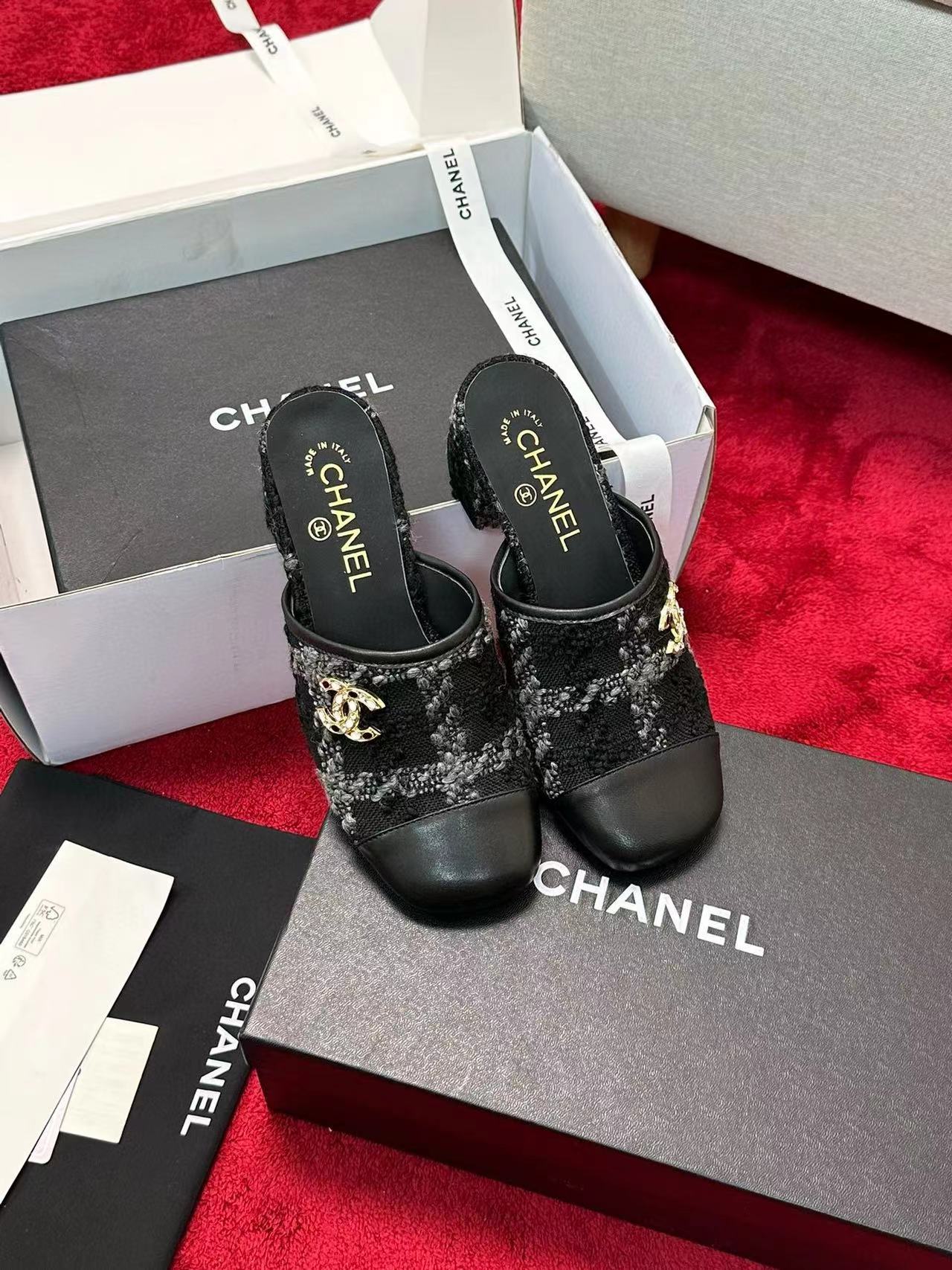 CHANE1 秋冬用高級織りハーフスリッパ【50％割引+送料無料】