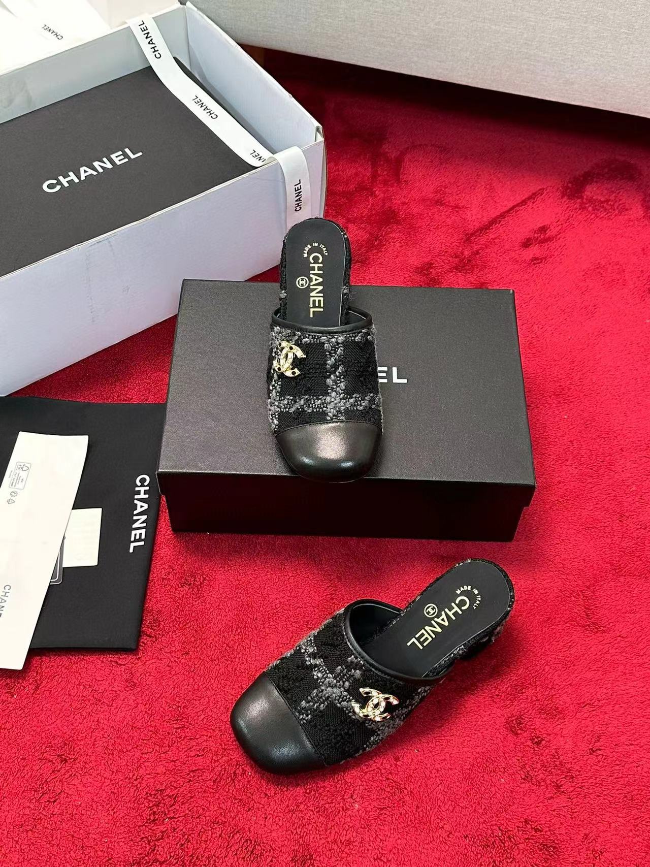 CHANE1 秋冬用高級織りハーフスリッパ【50％割引+送料無料】