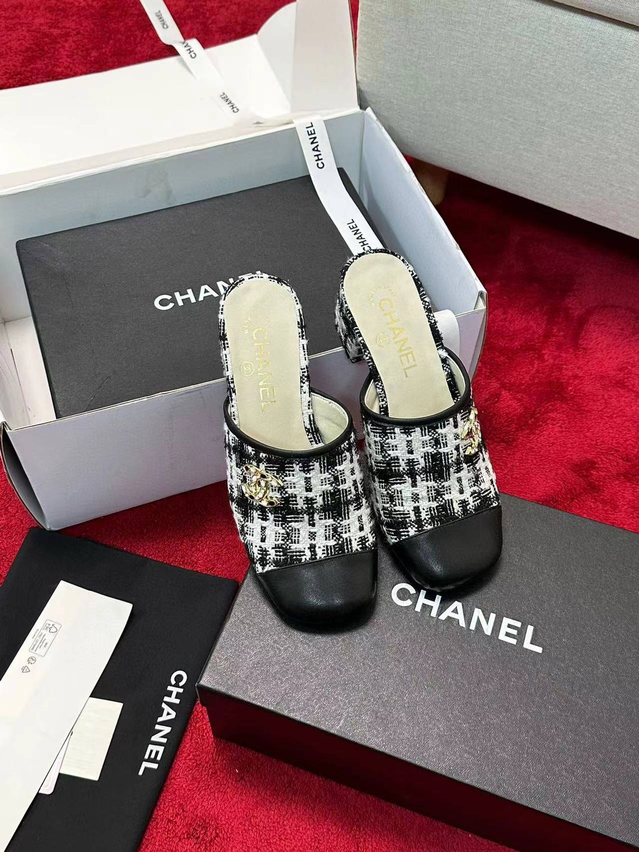 CHANE1 秋冬用高級織りハーフスリッパ【50％割引+送料無料】