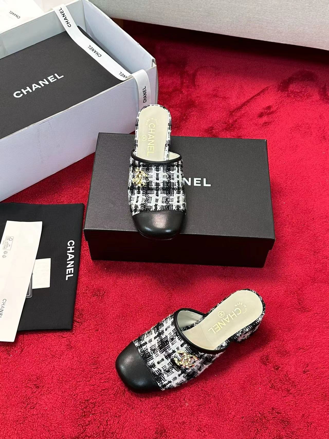 CHANE1 秋冬用高級織りハーフスリッパ【50％割引+送料無料】