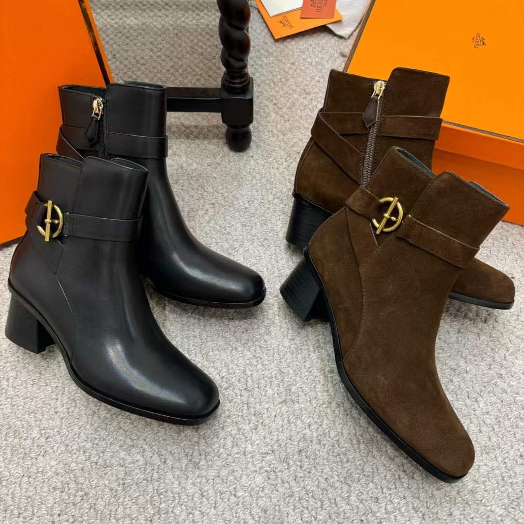 HERME5 高品质レザーハイヒールショートブーツ【50％割引+送料無料】