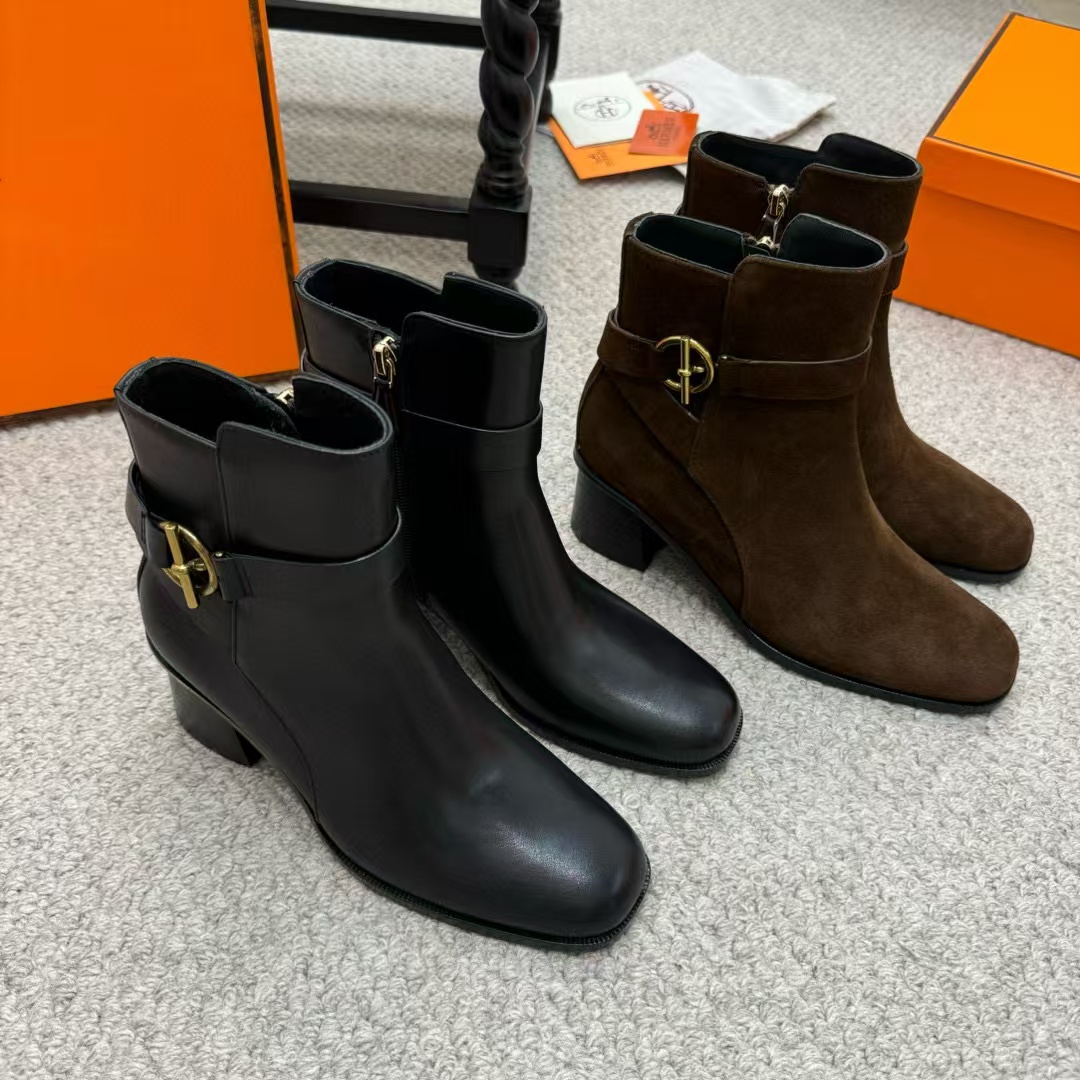 HERME5 高品质レザーハイヒールショートブーツ【50％割引+送料無料】