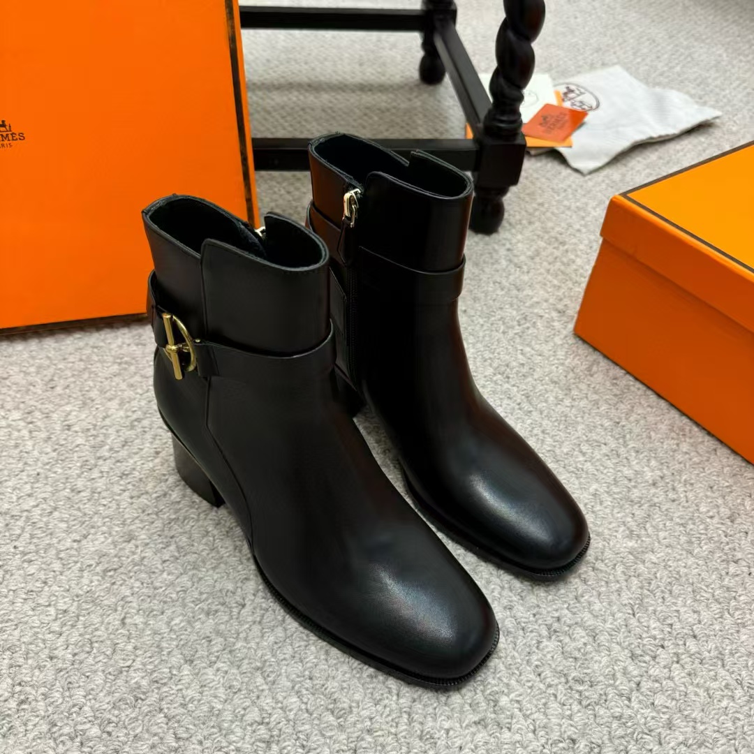 HERME5 高品质レザーハイヒールショートブーツ【50％割引+送料無料】