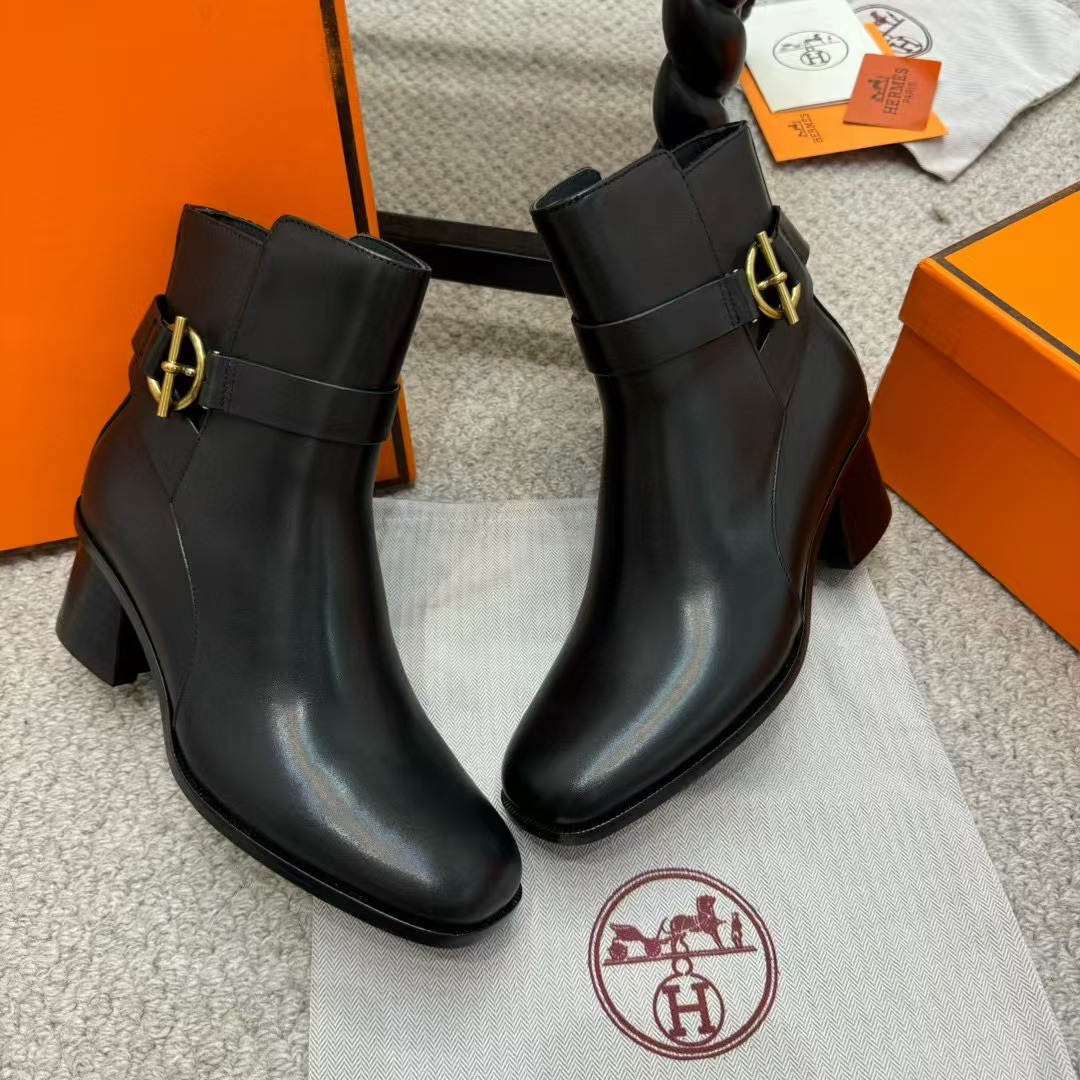 HERME5 高品质レザーハイヒールショートブーツ【50％割引+送料無料】