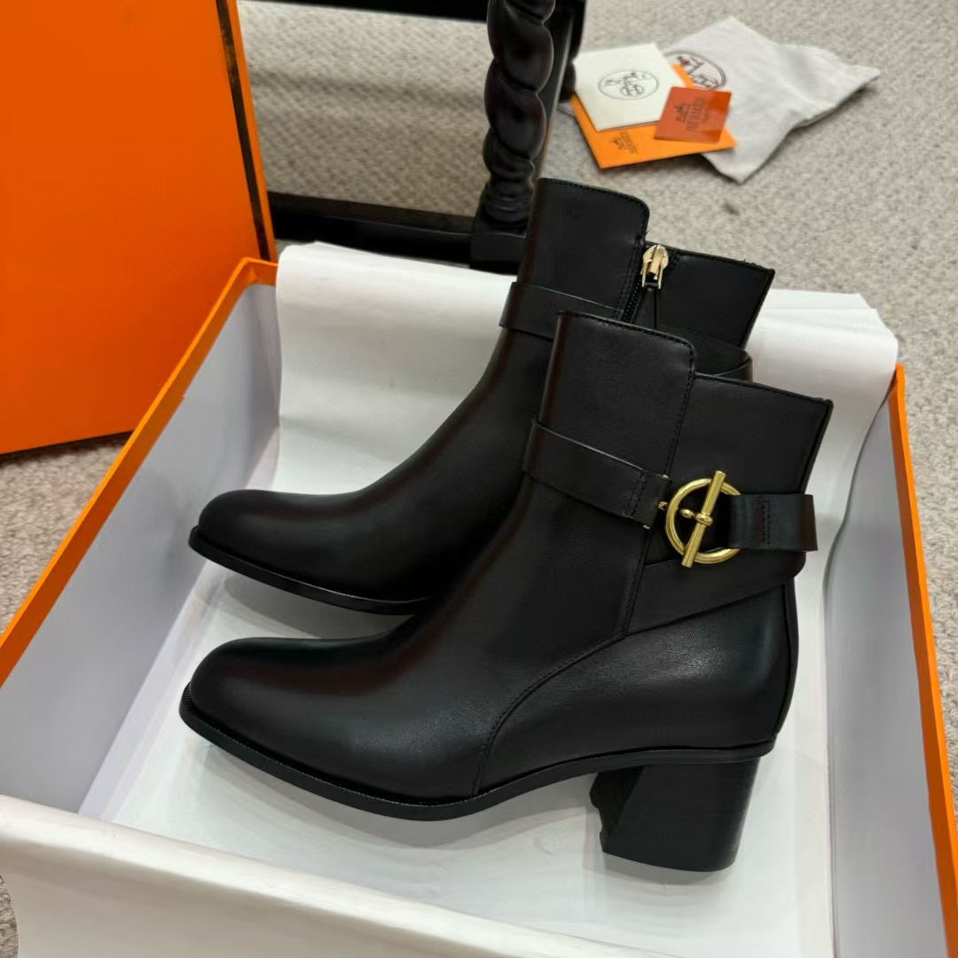 HERME5 高品质レザーハイヒールショートブーツ【50％割引+送料無料】