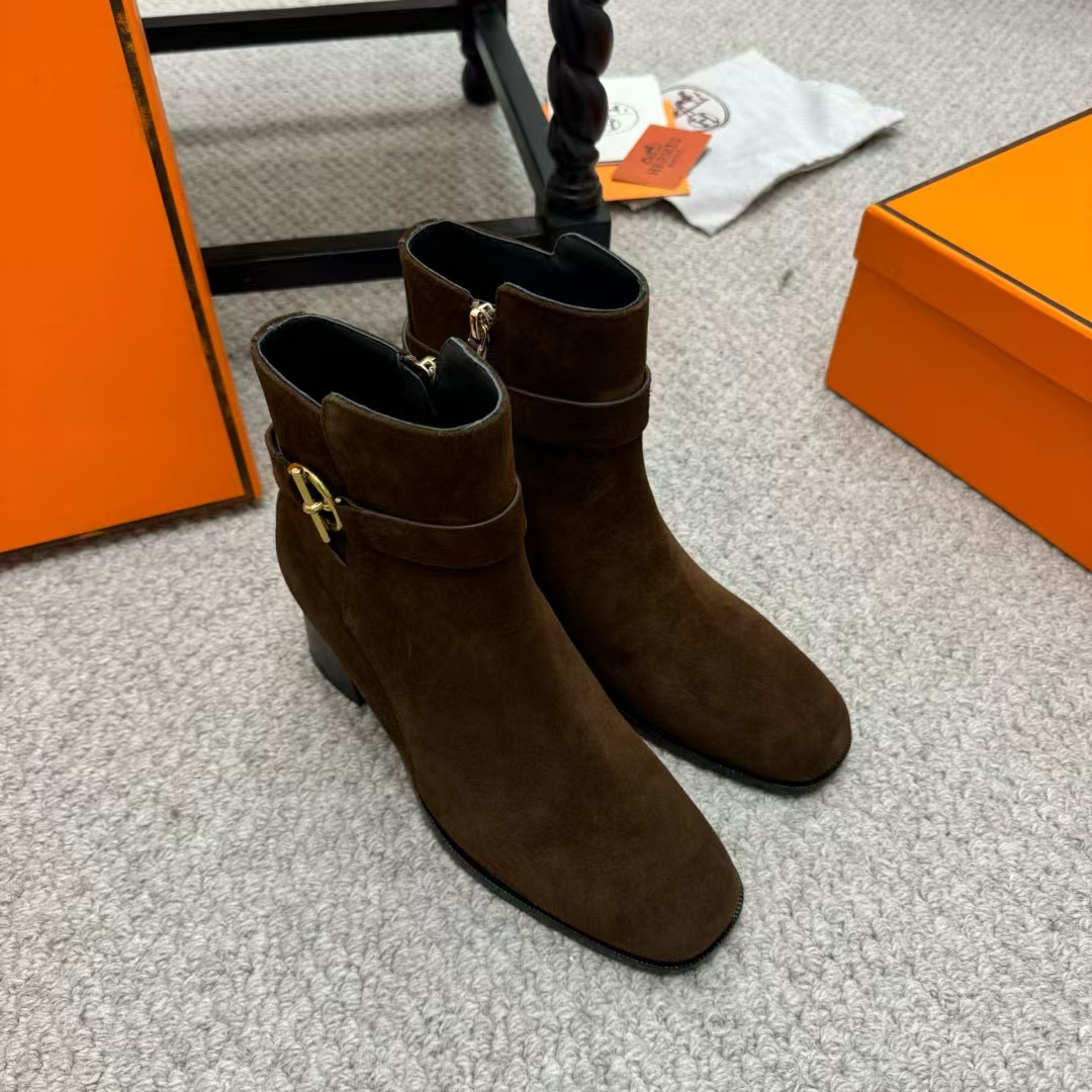 HERME5 高品质レザーハイヒールショートブーツ【50％割引+送料無料】