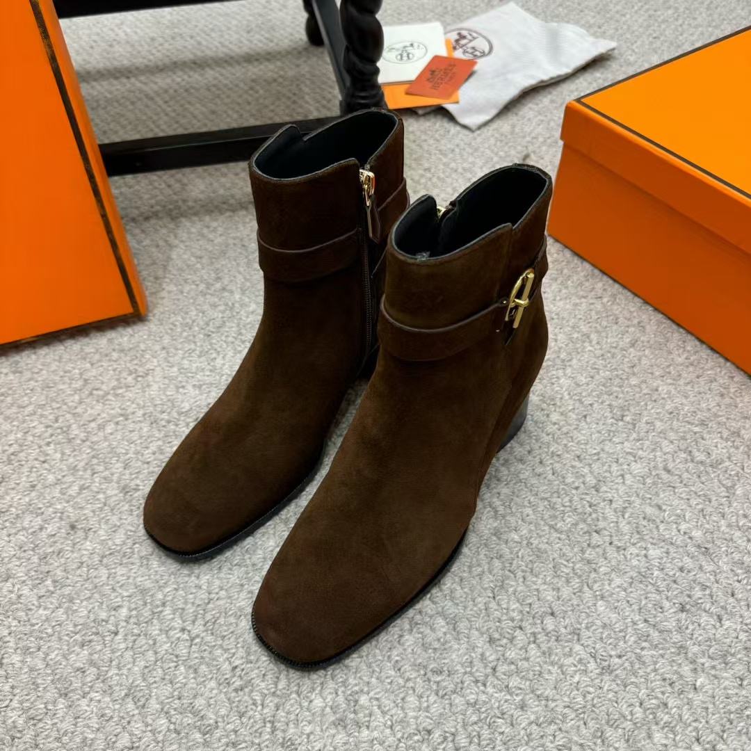 HERME5 高品质レザーハイヒールショートブーツ【50％割引+送料無料】