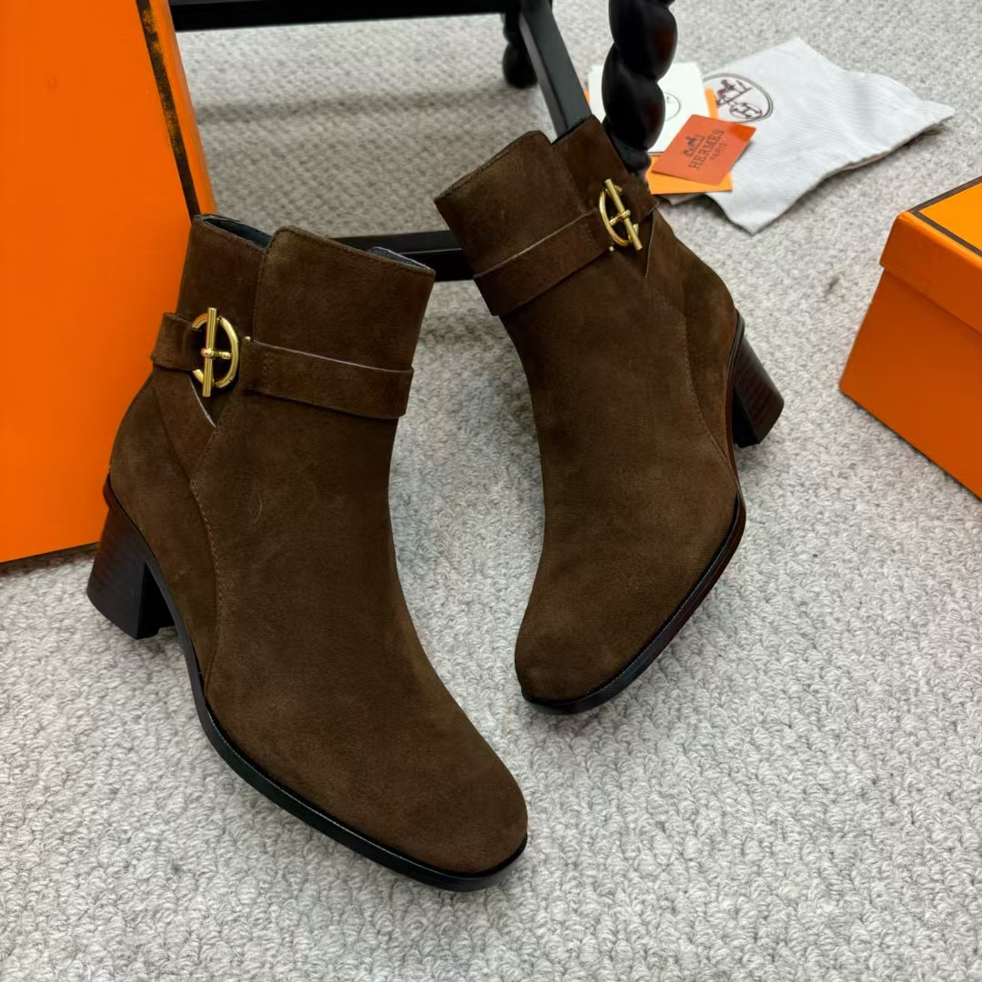 HERME5 高品质レザーハイヒールショートブーツ【50％割引+送料無料】