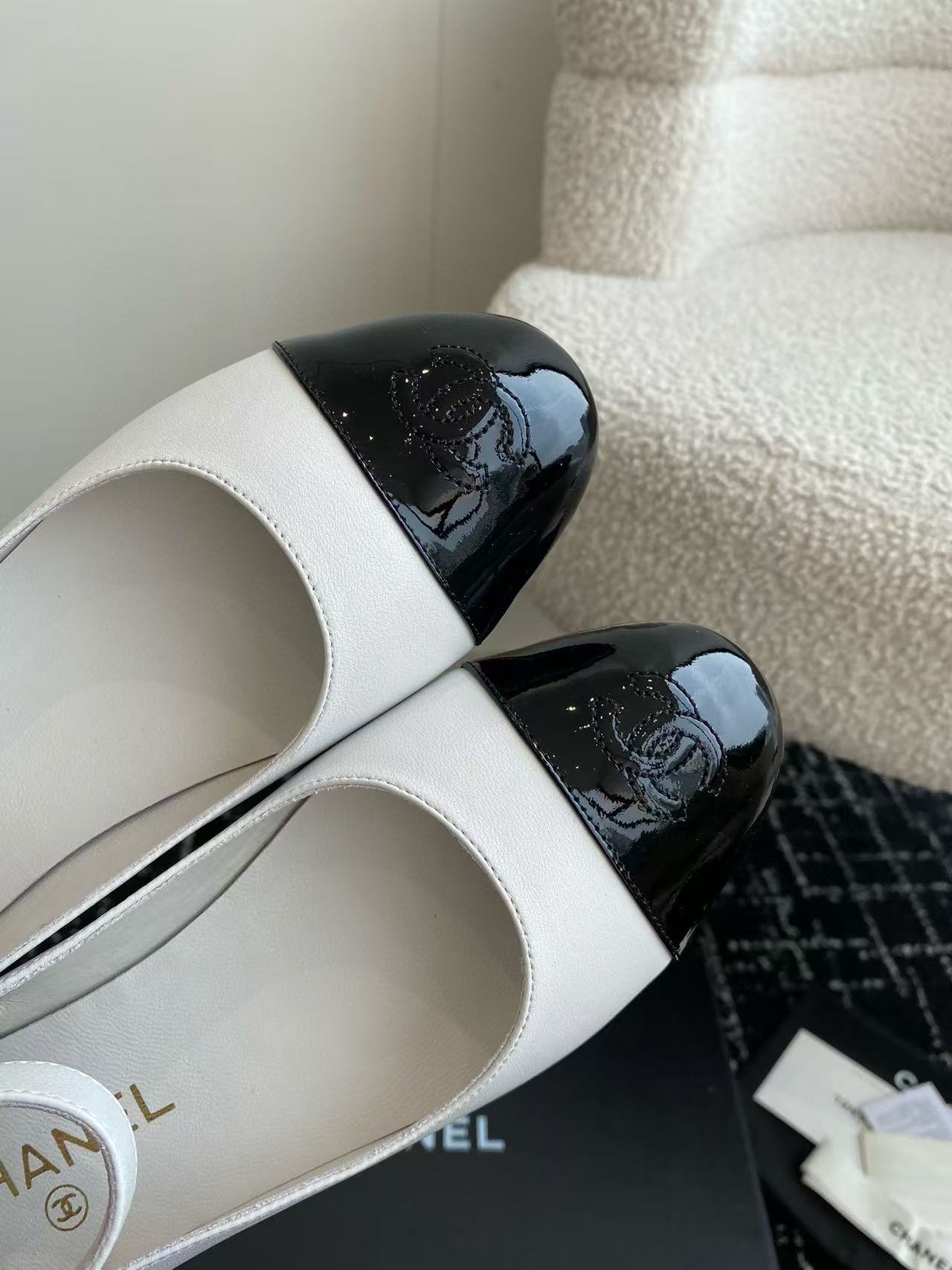 CHANE1 高品質ダブル C フラットシューズ【50％割引+送料無料】