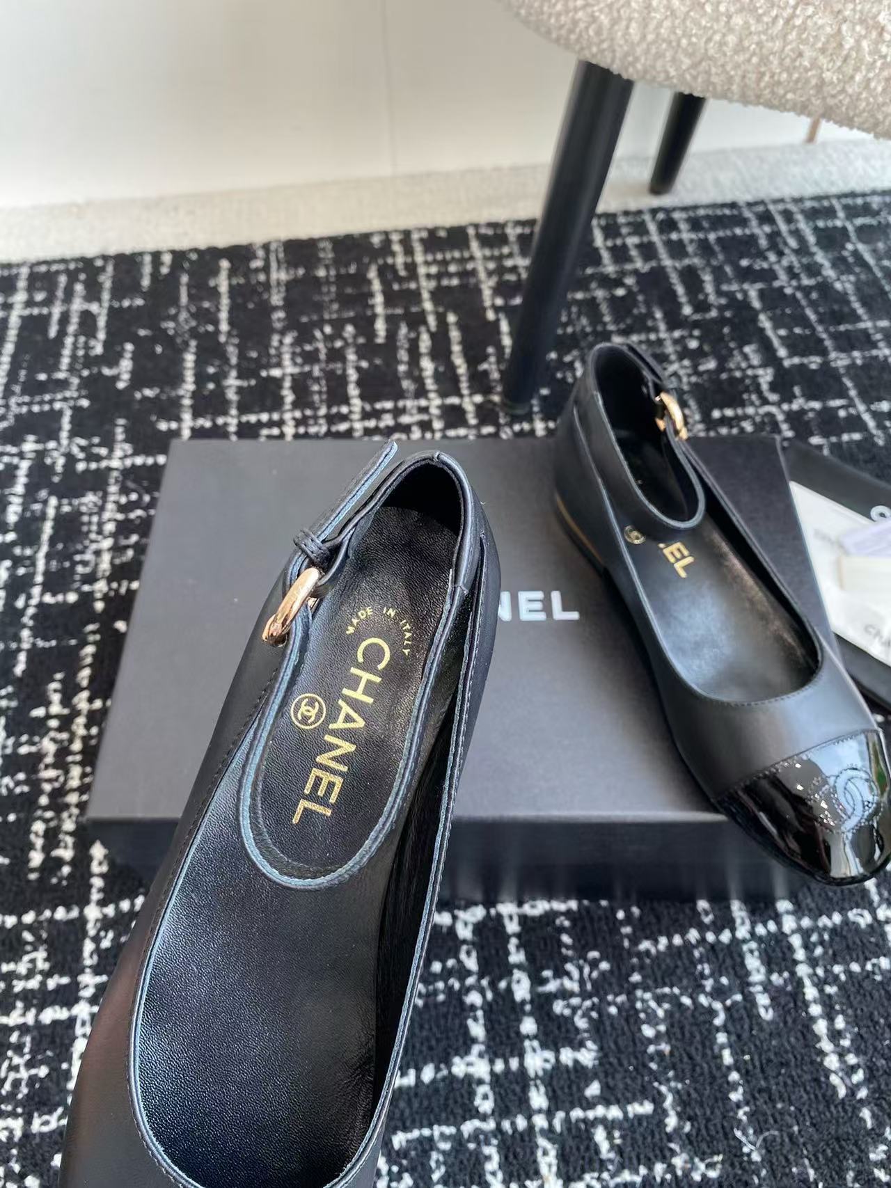 CHANE1 高品質ダブル C フラットシューズ【50％割引+送料無料】