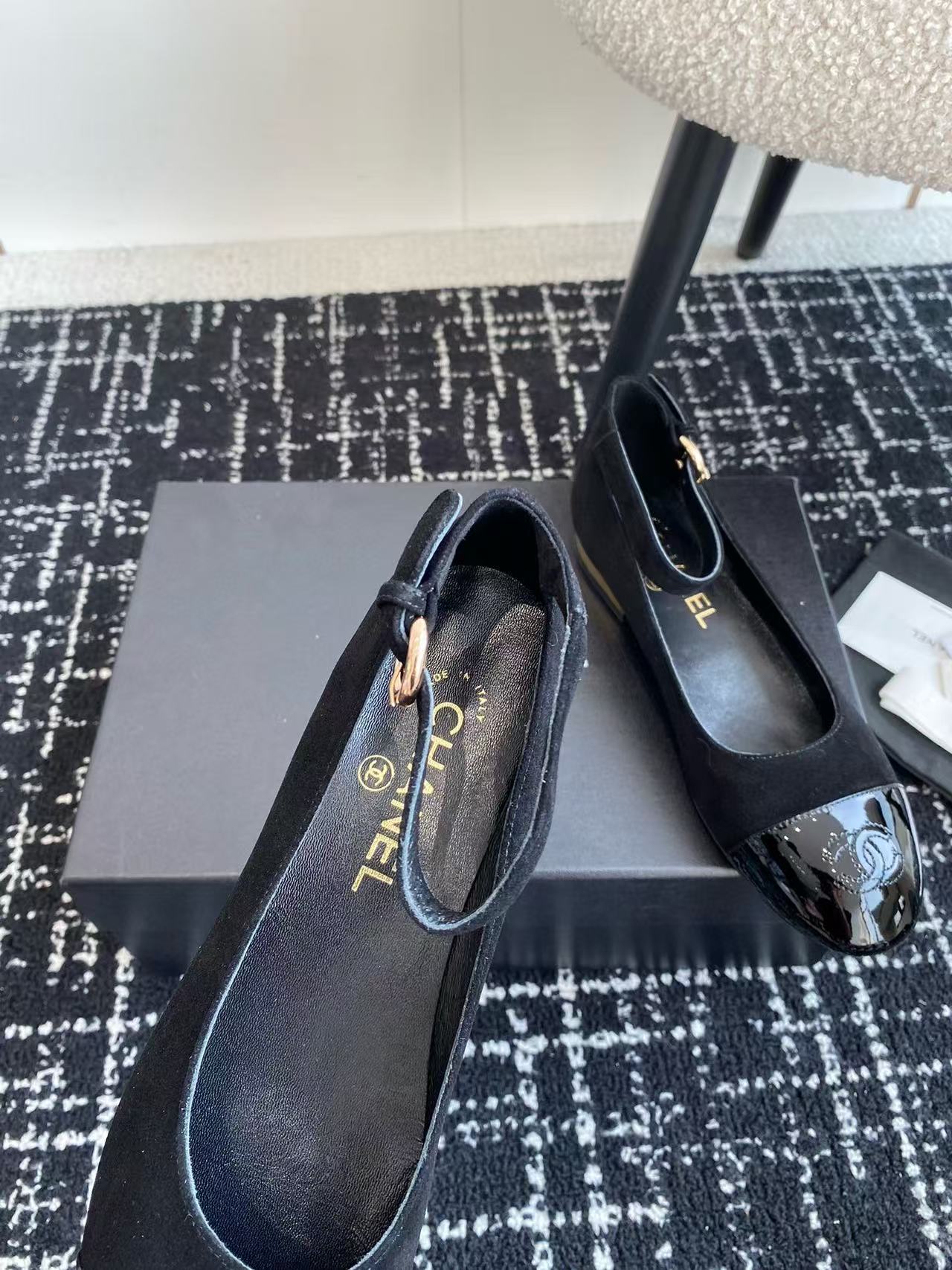 CHANE1 高品質ダブル C フラットシューズ【50％割引+送料無料】