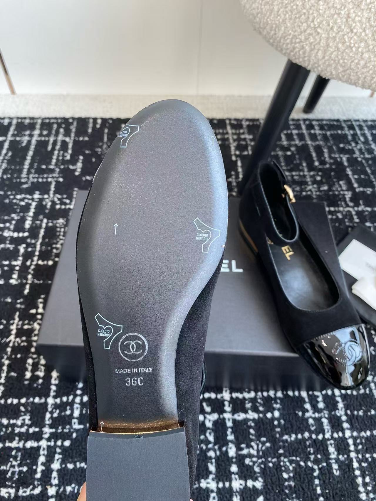 CHANE1 高品質ダブル C フラットシューズ【50％割引+送料無料】