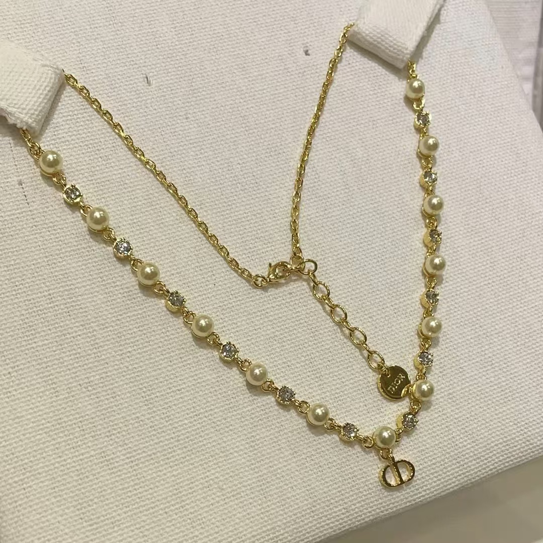 DI0R CD パール ダイヤモンド ネックレス【50％割引+送料無料】
