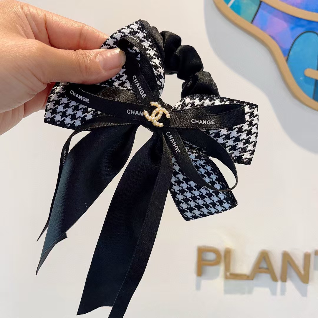 CHANE1 チェック柄ボウヘアロープ【50％割引+送料無料】