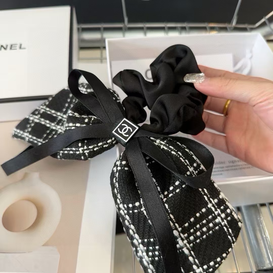 CHANE1 弓チェック柄ヘアロープ【50％割引+送料無料】