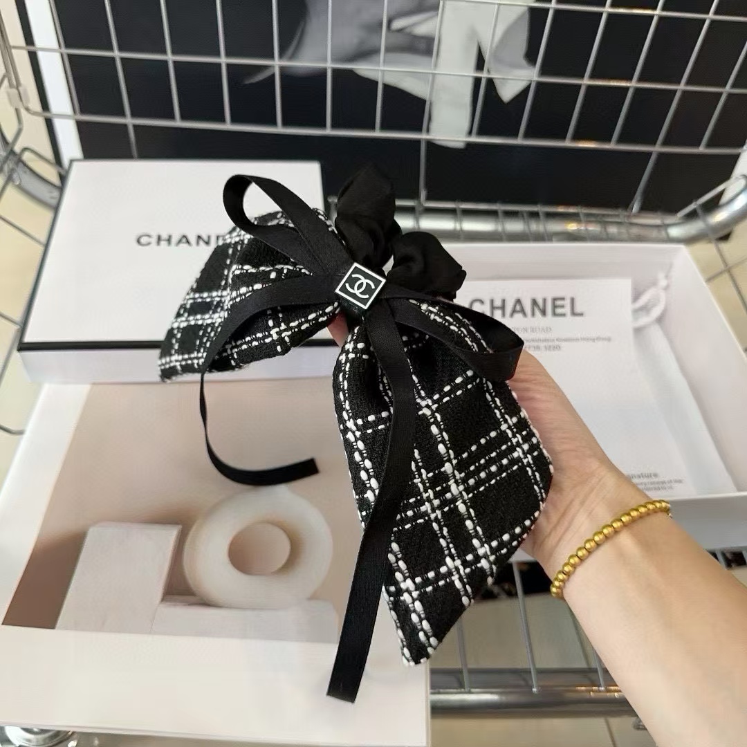 CHANE1 弓チェック柄ヘアロープ【50％割引+送料無料】