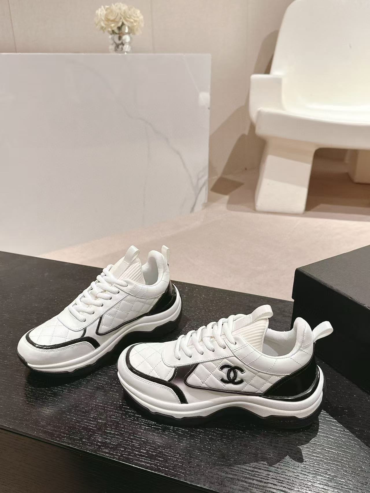 CHANE1 高品質ダブル C ロゴ パンダ カジュアル シューズ【50％割引+送料無料】