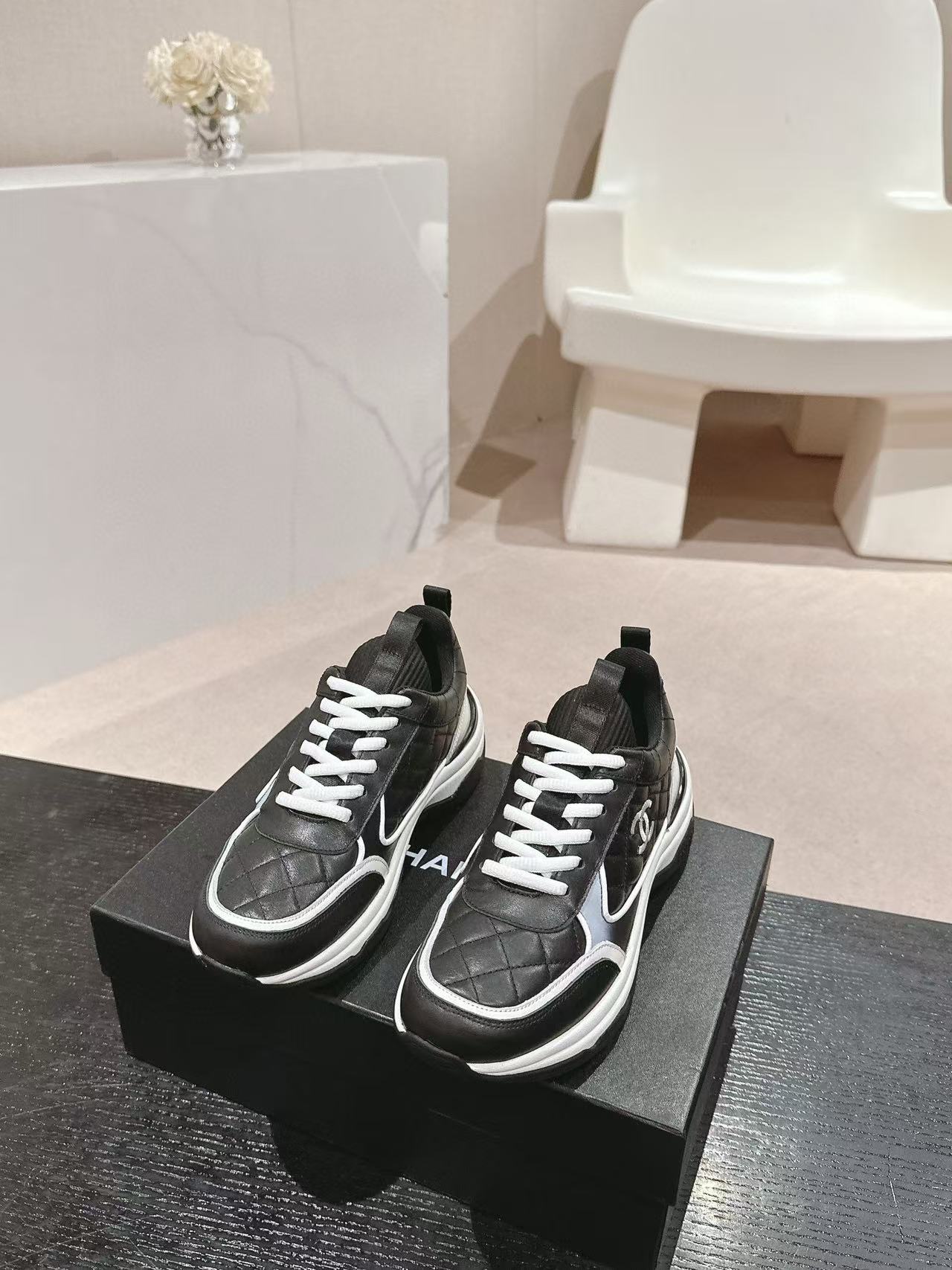 CHANE1 高品質ダブル C ロゴ パンダ カジュアル シューズ【50％割引+送料無料】