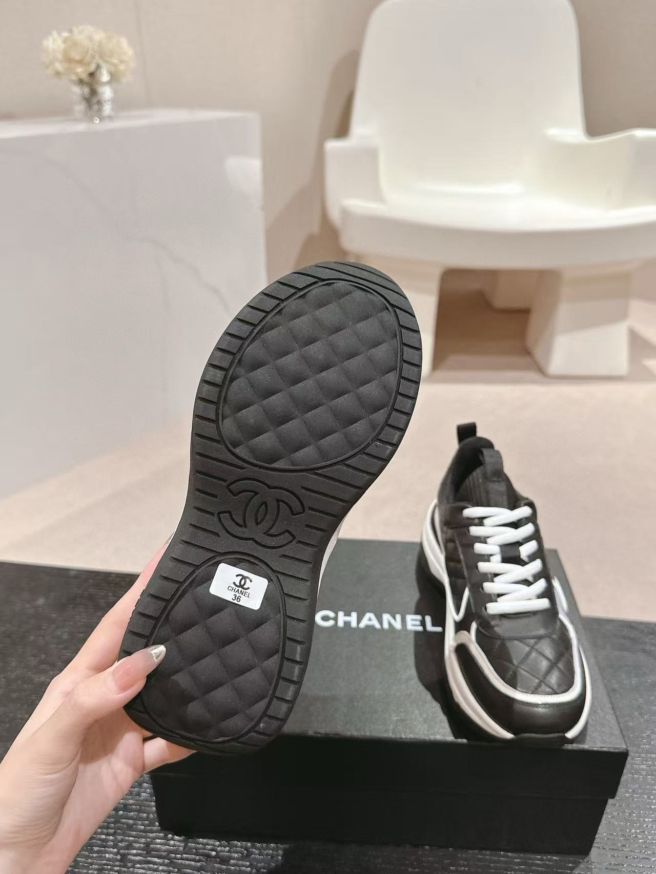 CHANE1 高品質ダブル C ロゴ パンダ カジュアル シューズ【50％割引+送料無料】