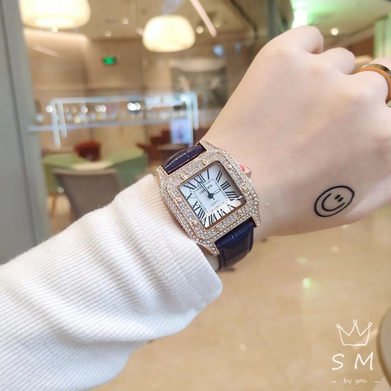 CART1ER 3連ダイヤモンド レディースウォッチ【50％割引+送料無料】