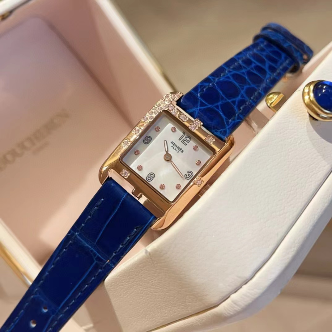 HERME5 クロコダイルレザー ダイヤモンド レディースウォッチ 【50％割引+送料無料】