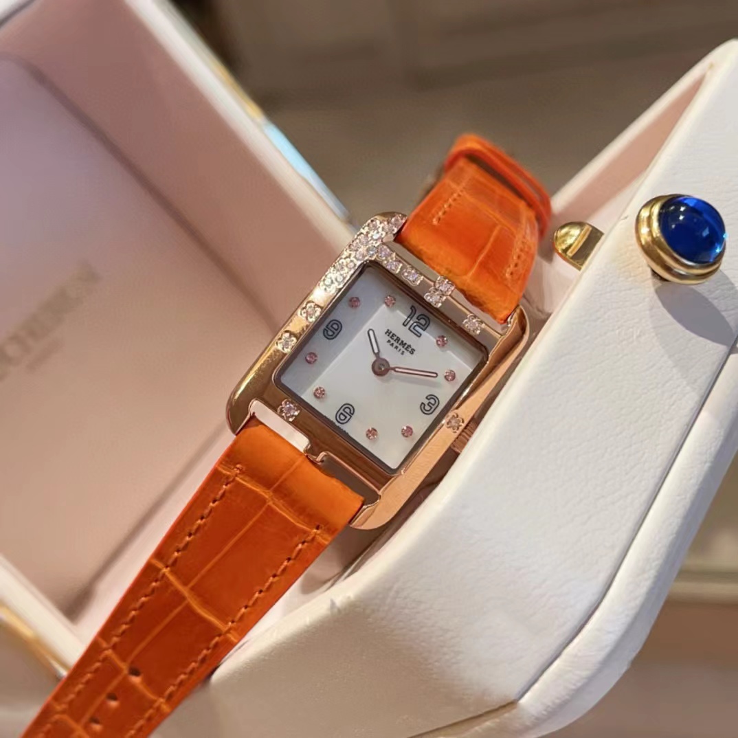 HERME5 クロコダイルレザー ダイヤモンド レディースウォッチ 【50％割引+送料無料】