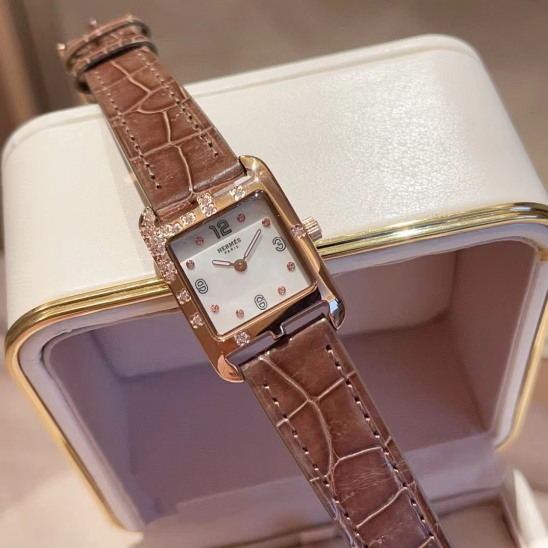 HERME5 クロコダイルレザー ダイヤモンド レディースウォッチ 【50％割引+送料無料】