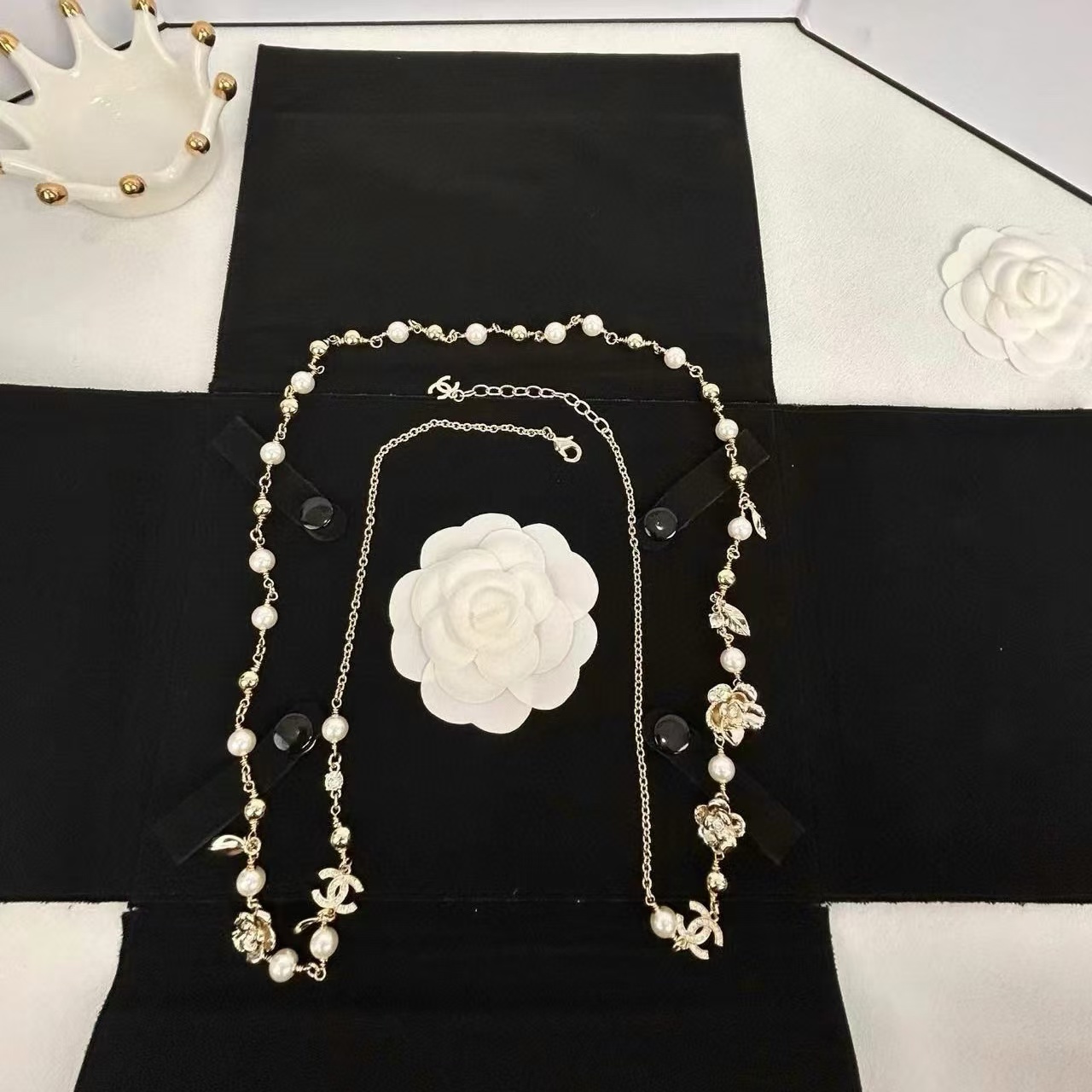 CHANE1 カメリア ダブルC セーター チェーン【50％割引+送料無料】