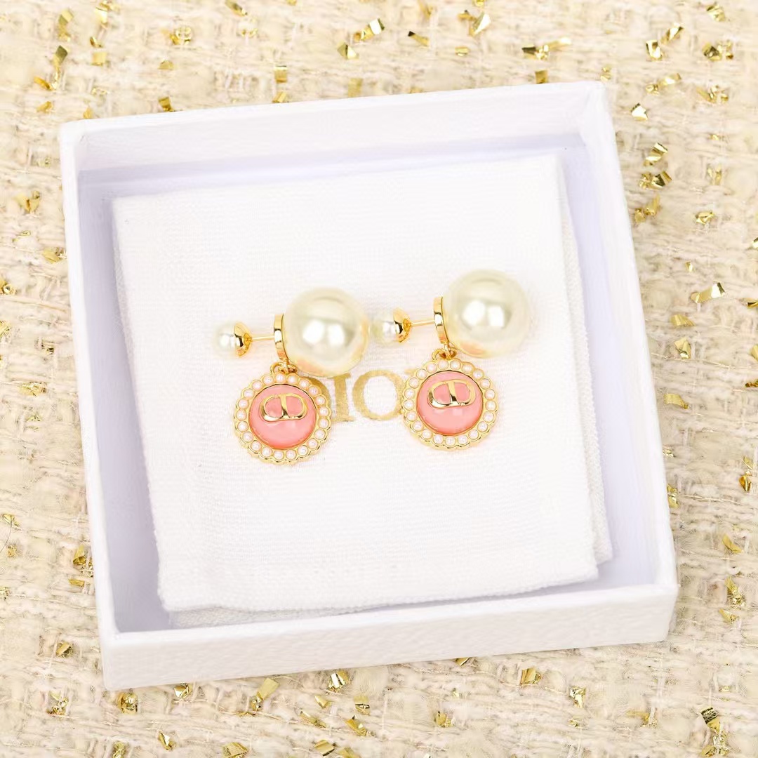 DI0R CD ラウンド パール スタッド ピアス【50％割引+送料無料】