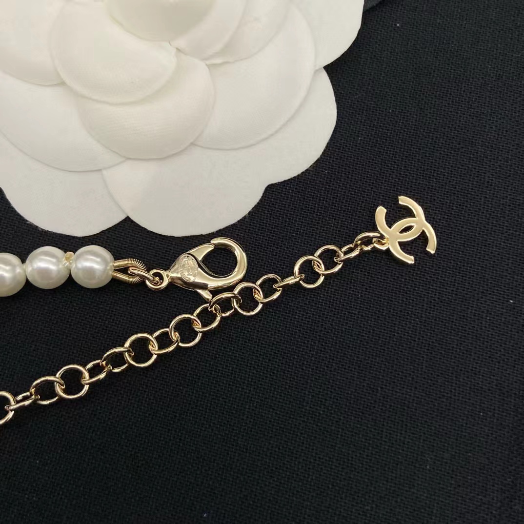 CHANE1 ダブルハートパールネックレス【50％割引+送料無料】