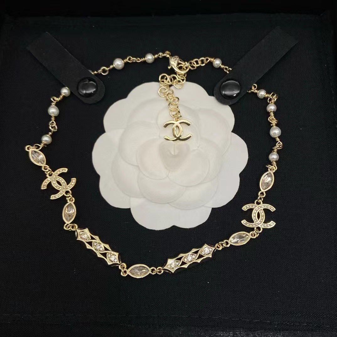 CHANE1 マーキス ダイヤモンド CC パール ネックレス【50％割引+送料無料】