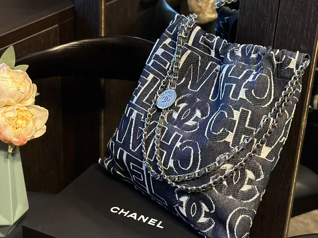 CHANE1 デニム チェーン バックパック ショッピング バッグ【50％割引+送料無料】