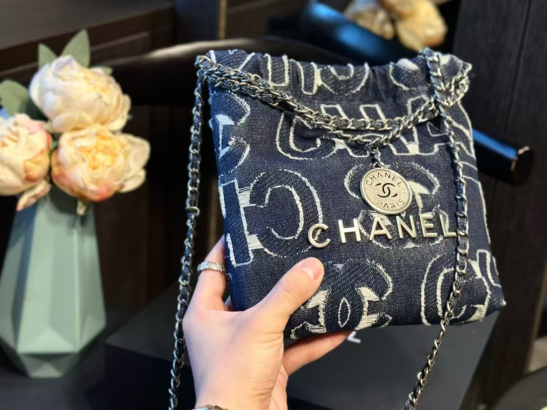 CHANE1 デニム チェーン バックパック ショッピング バッグ【50％割引+送料無料】