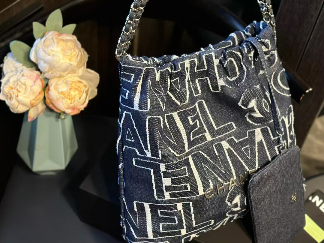 CHANE1 デニム チェーン バックパック ショッピング バッグ【50％割引+送料無料】