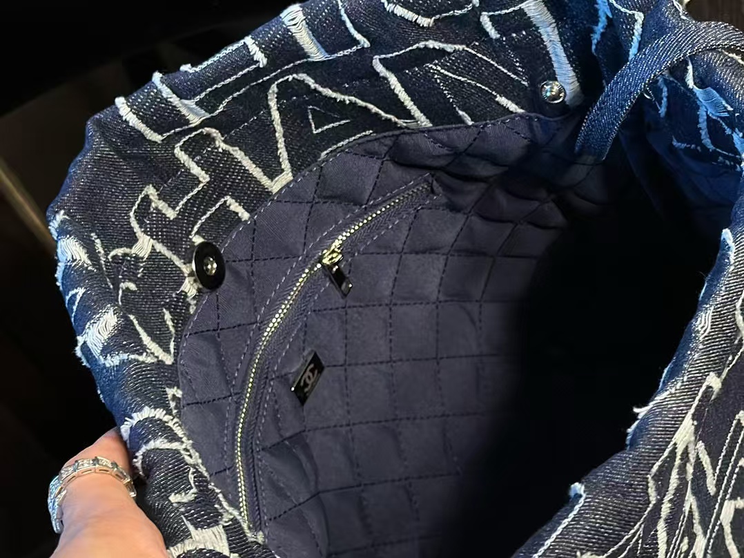 CHANE1 デニム チェーン バックパック ショッピング バッグ【50％割引+送料無料】