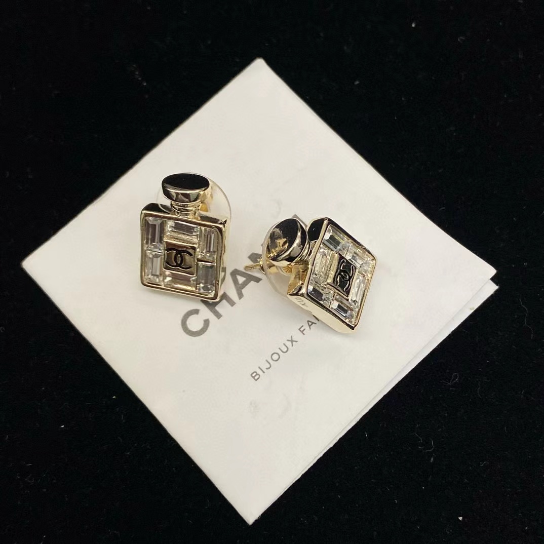 CHANE1 スクエア ダイヤモンド パフュームボトル ピアス【50％割引+送料無料】
