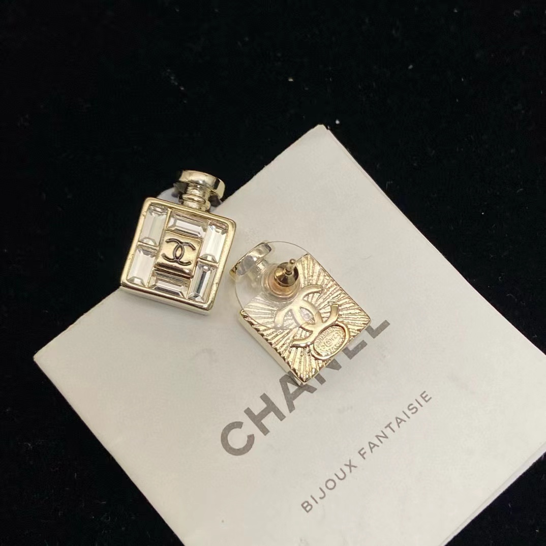 CHANE1 スクエア ダイヤモンド パフュームボトル ピアス【50％割引+送料無料】
