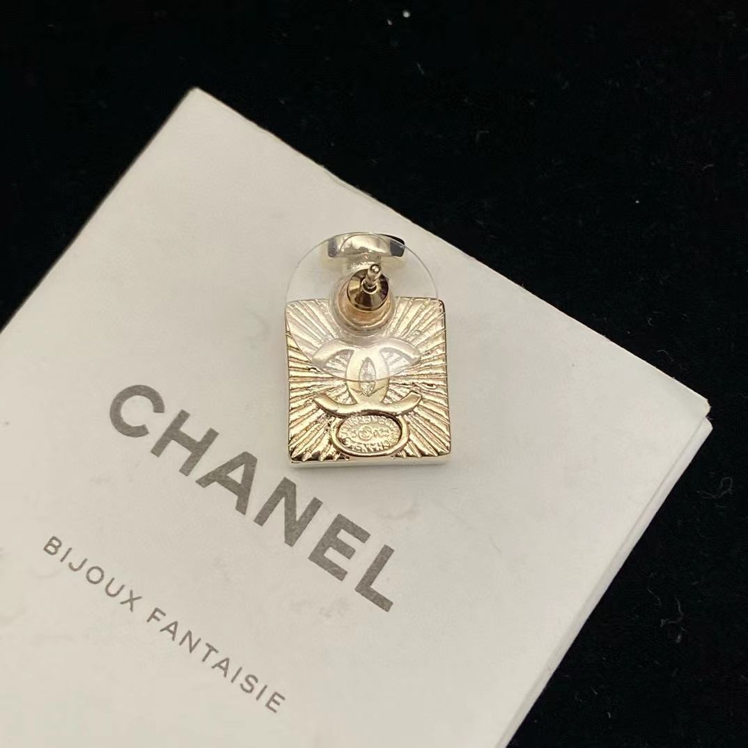 CHANE1 スクエア ダイヤモンド パフュームボトル ピアス【50％割引+送料無料】