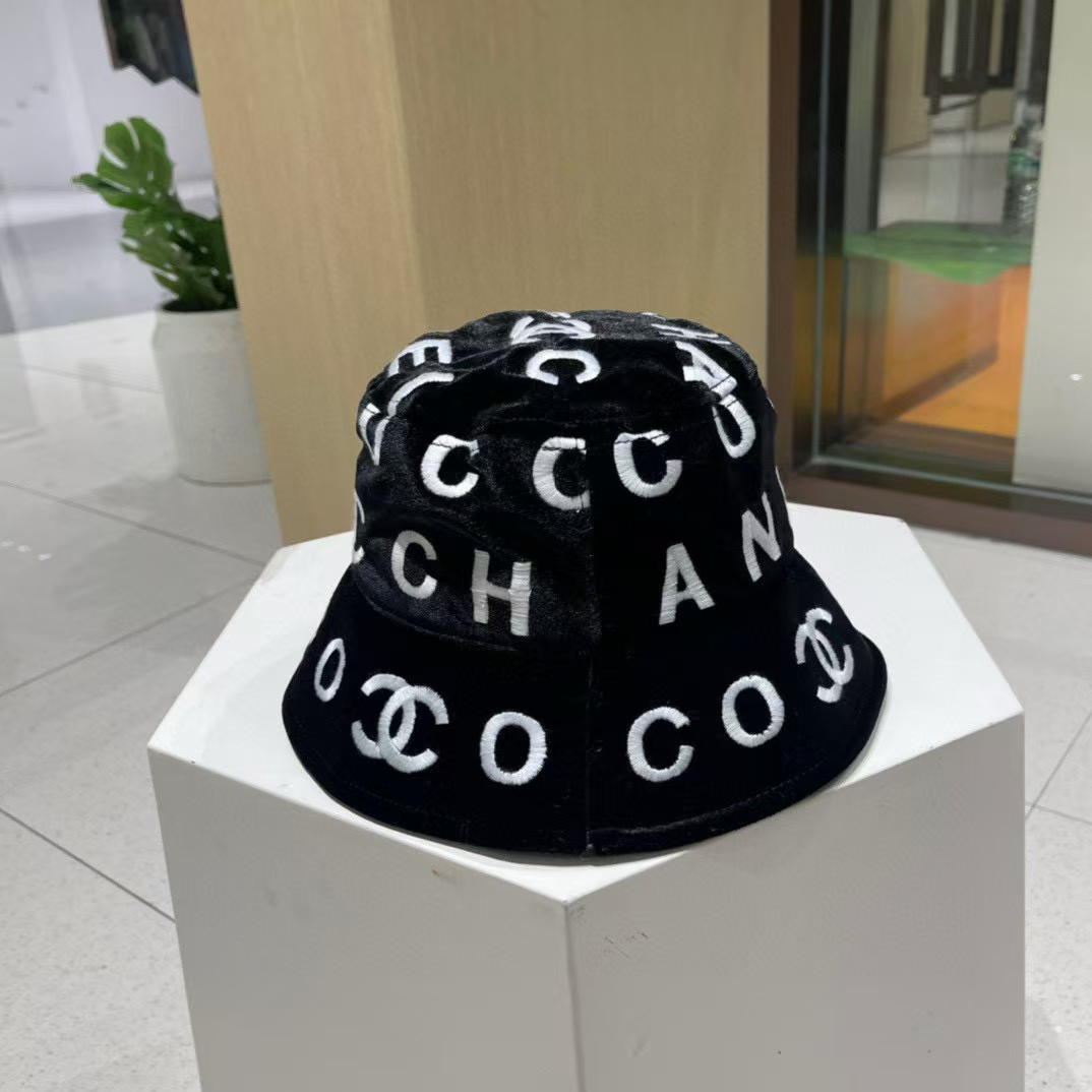 CHANE1 ダブルC 刺繍ロゴ バケットハット【50％割引+送料無料】