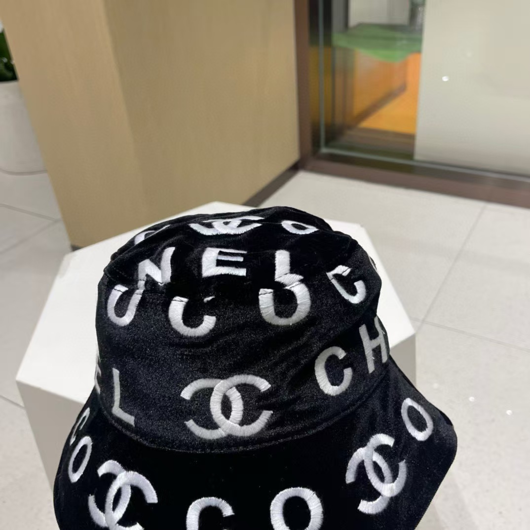 CHANE1 ダブルC 刺繍ロゴ バケットハット【50％割引+送料無料】