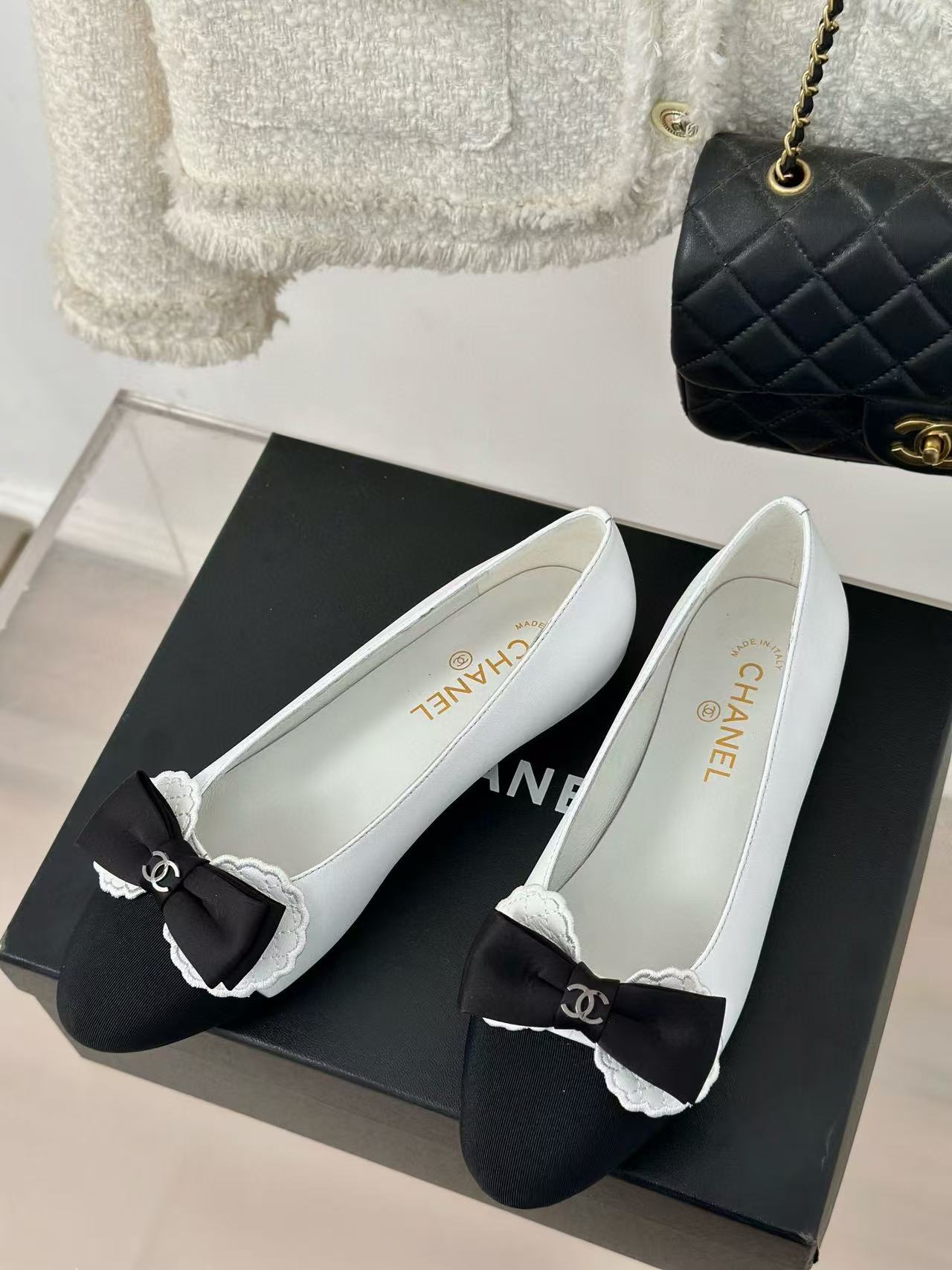 CHANE1 高品質ボウフラットシューズ【50％割引+送料無料】