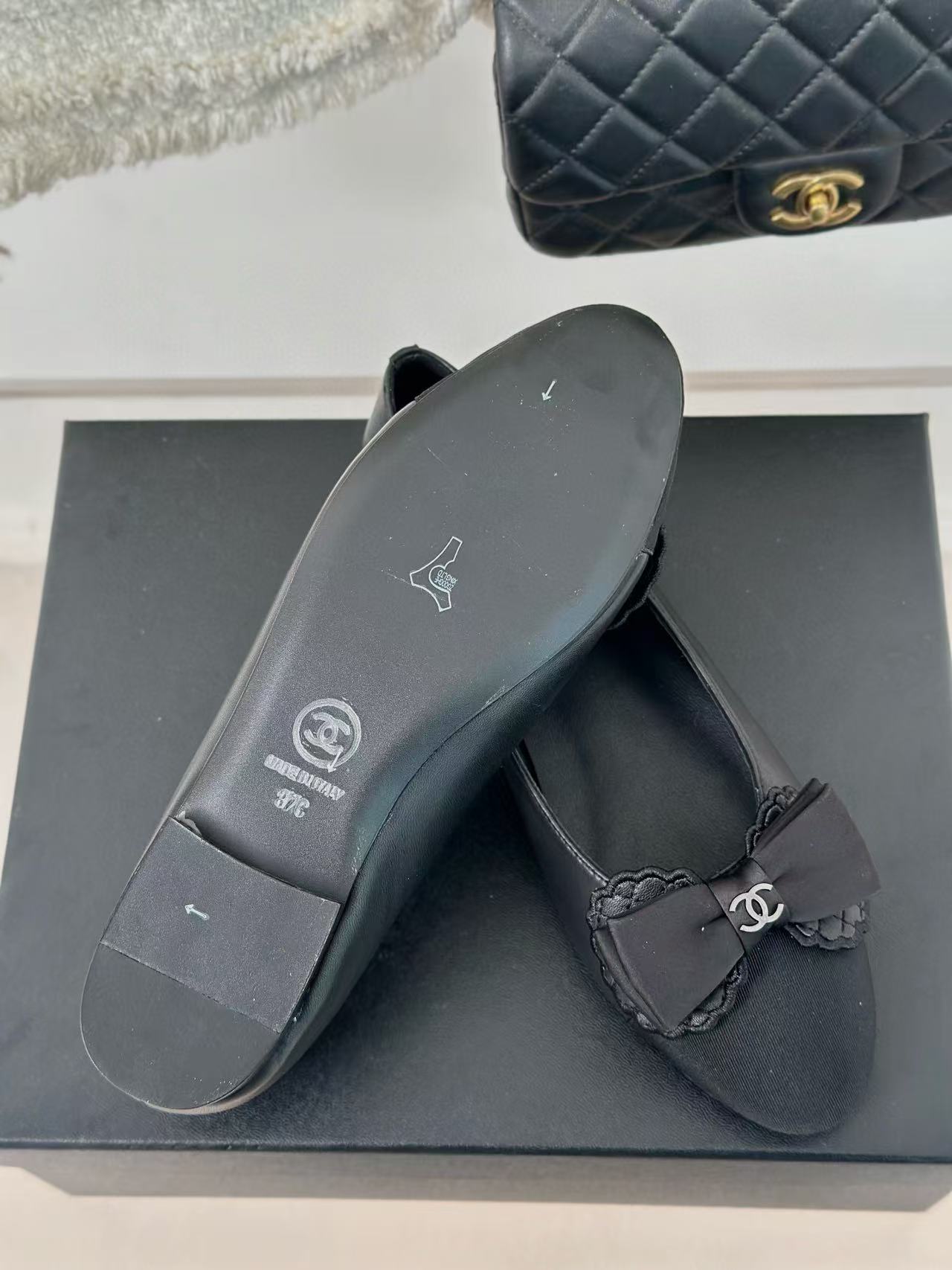 CHANE1 高品質ボウフラットシューズ【50％割引+送料無料】