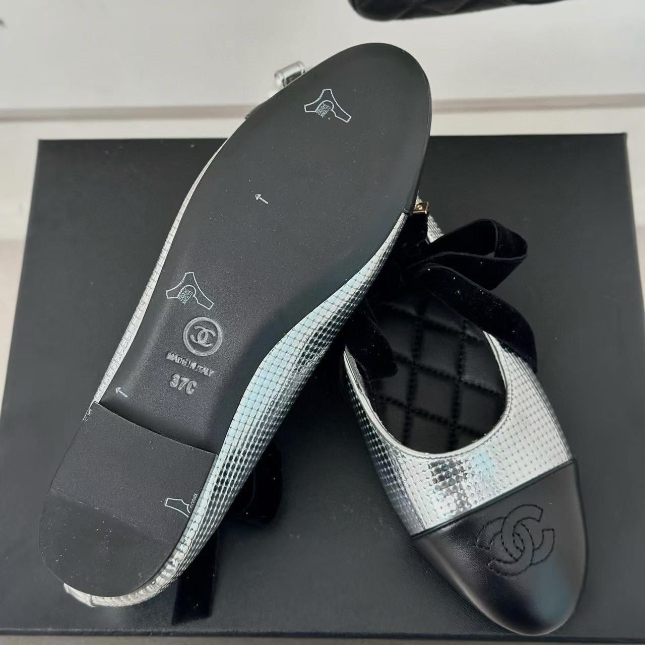 CHANE1 高品質カラーブロックパールフラットシューズ【50％割引+送料無料】