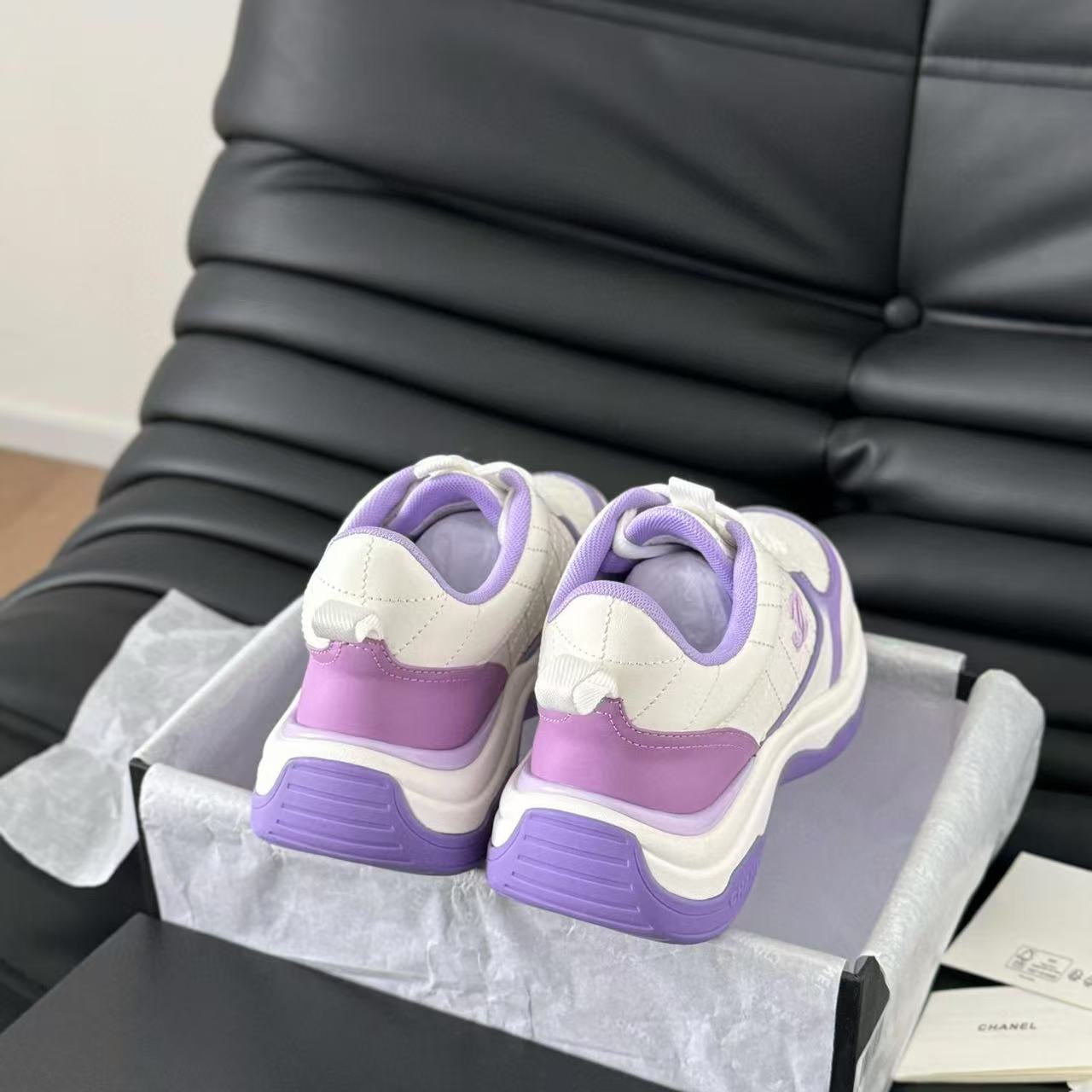 CHANE1 高品質ダブル C パープルパンダカジュアルシューズ【50％割引+送料無料】