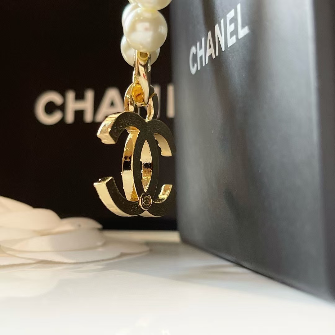 CHANE1 ダブルC ダイヤモンドパールネックレス【50％割引+送料無料】