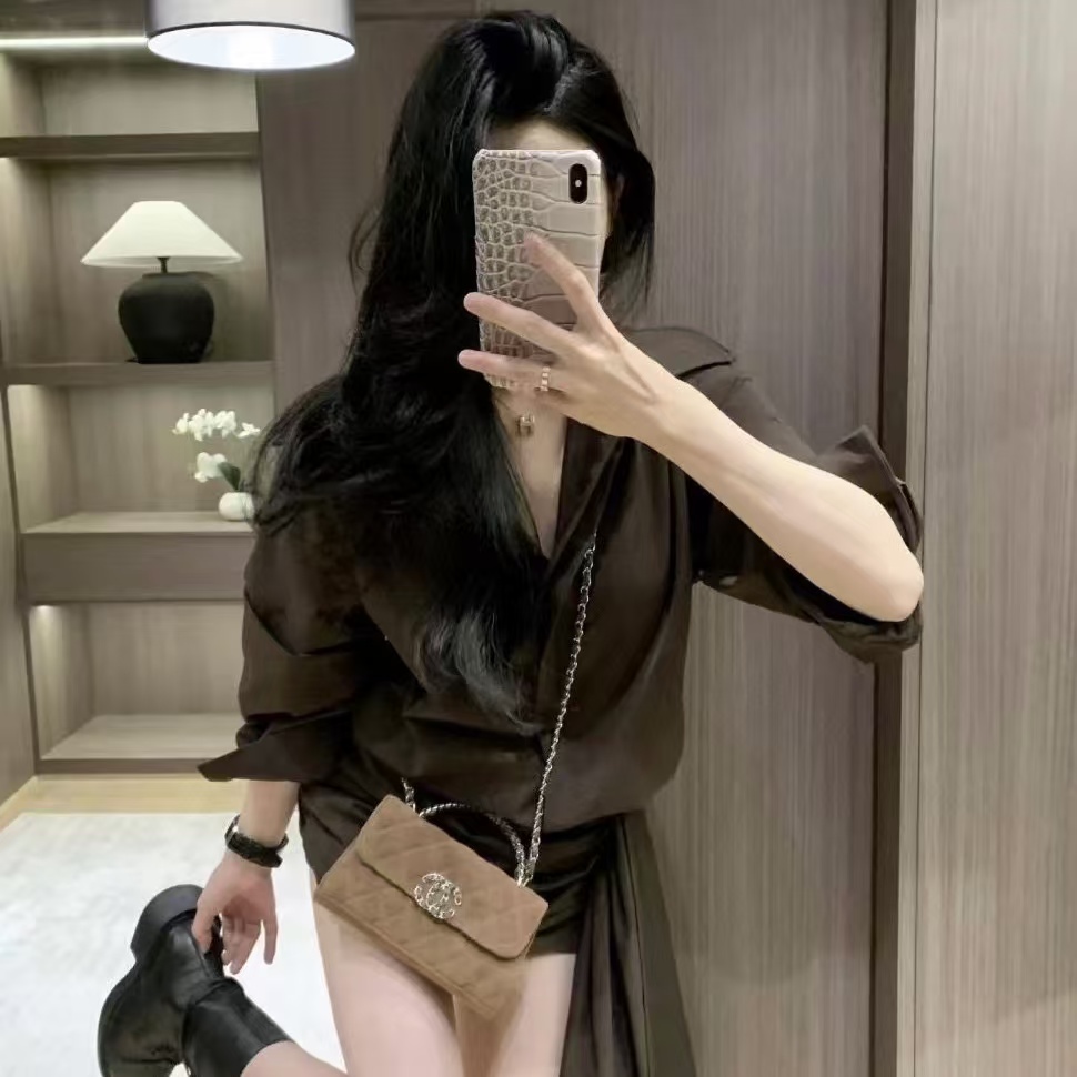 CHANE1 kellyディアスキン チェーン ショルダー クロスボディバッグ【 50％割引+送料無料】