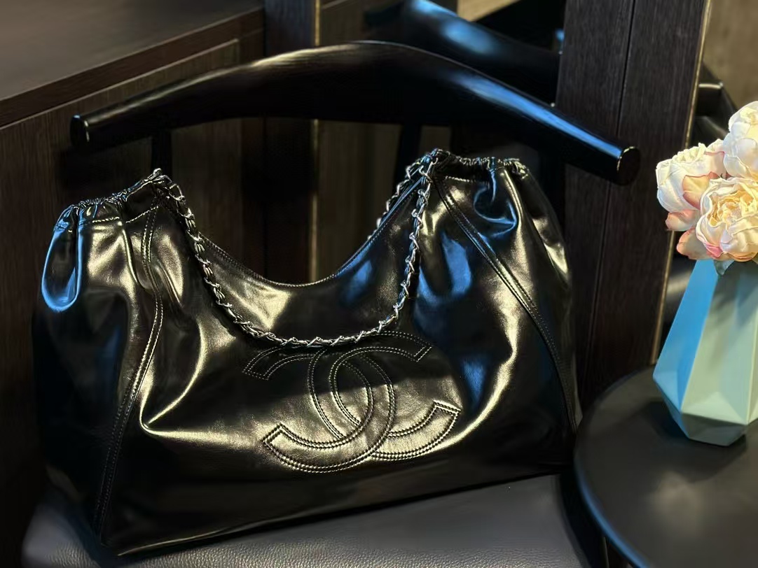 CHANE1 刺繍大ロゴチェーンショッピングバッグ【 50％割引+送料無料】