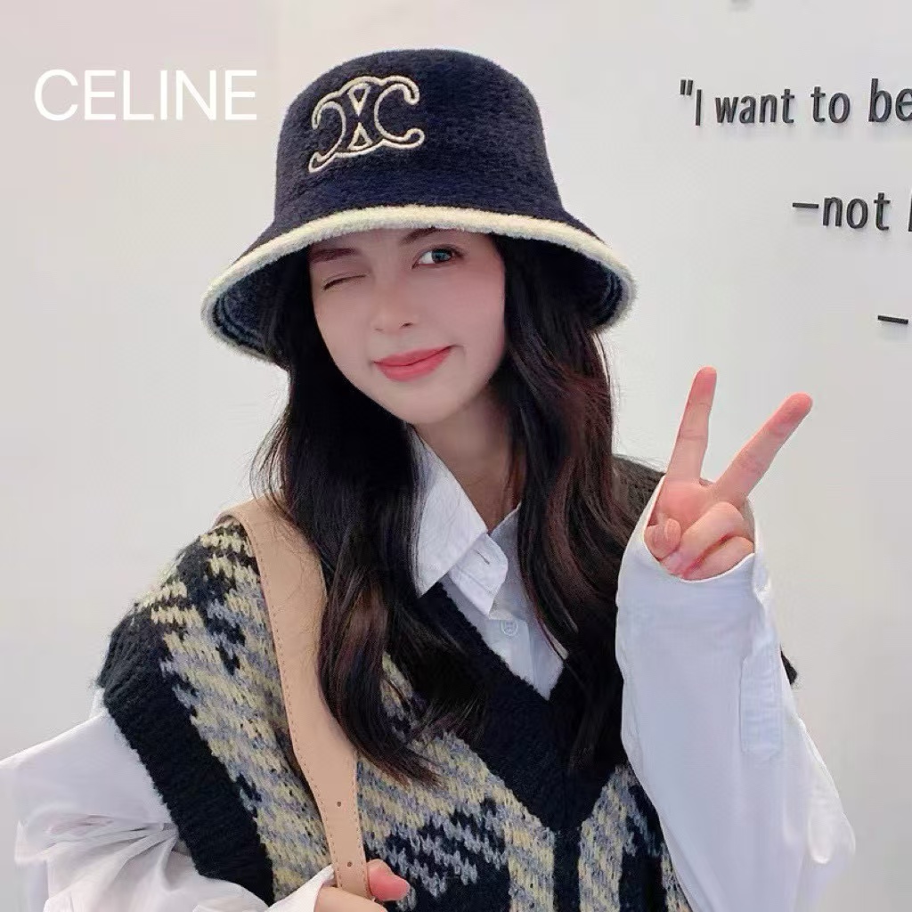 CEL1NE 凱旋門 ミンク ベルベット バケット ハット【 50％割引+送料無料】
