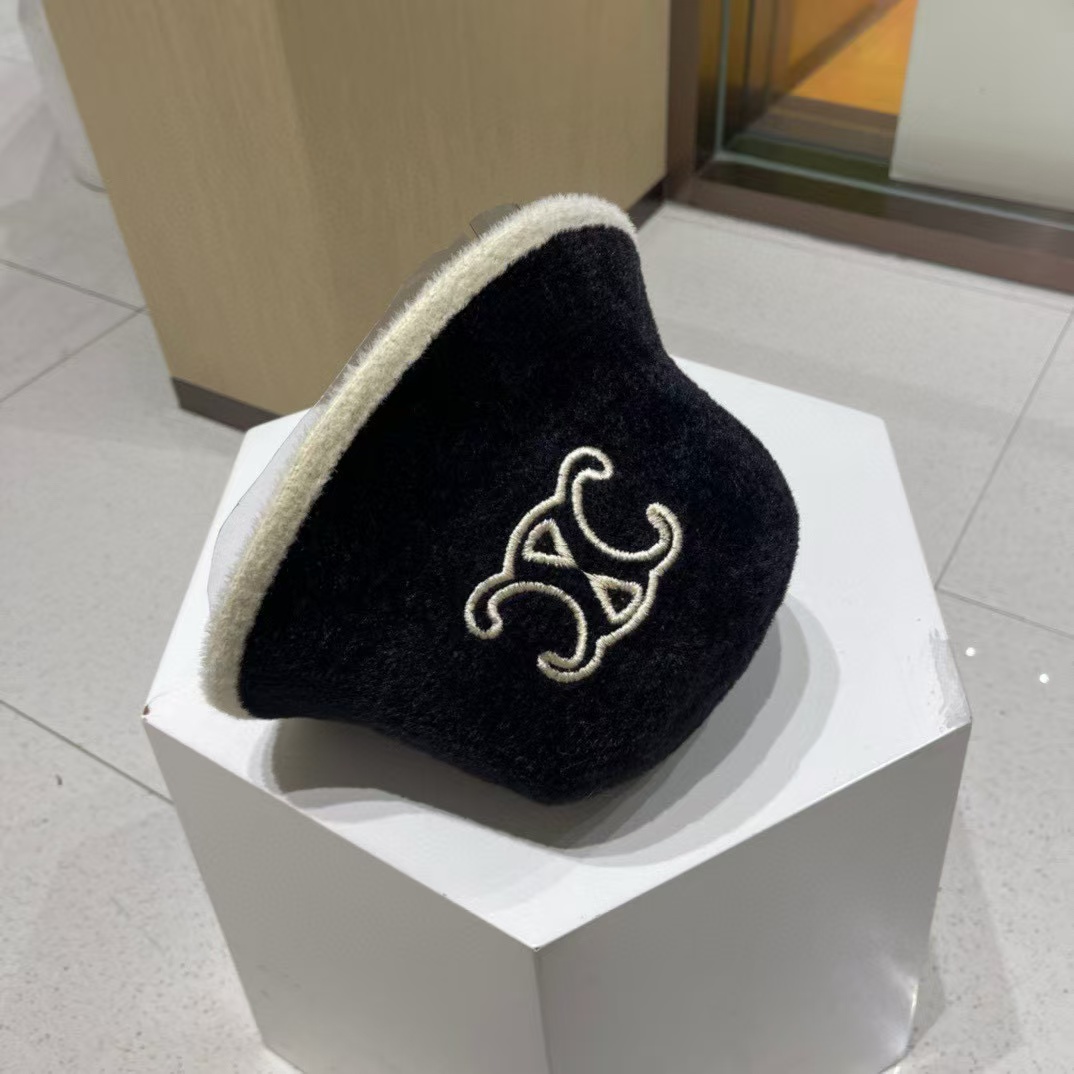 CEL1NE 凱旋門 ミンク ベルベット バケット ハット【 50％割引+送料無料】