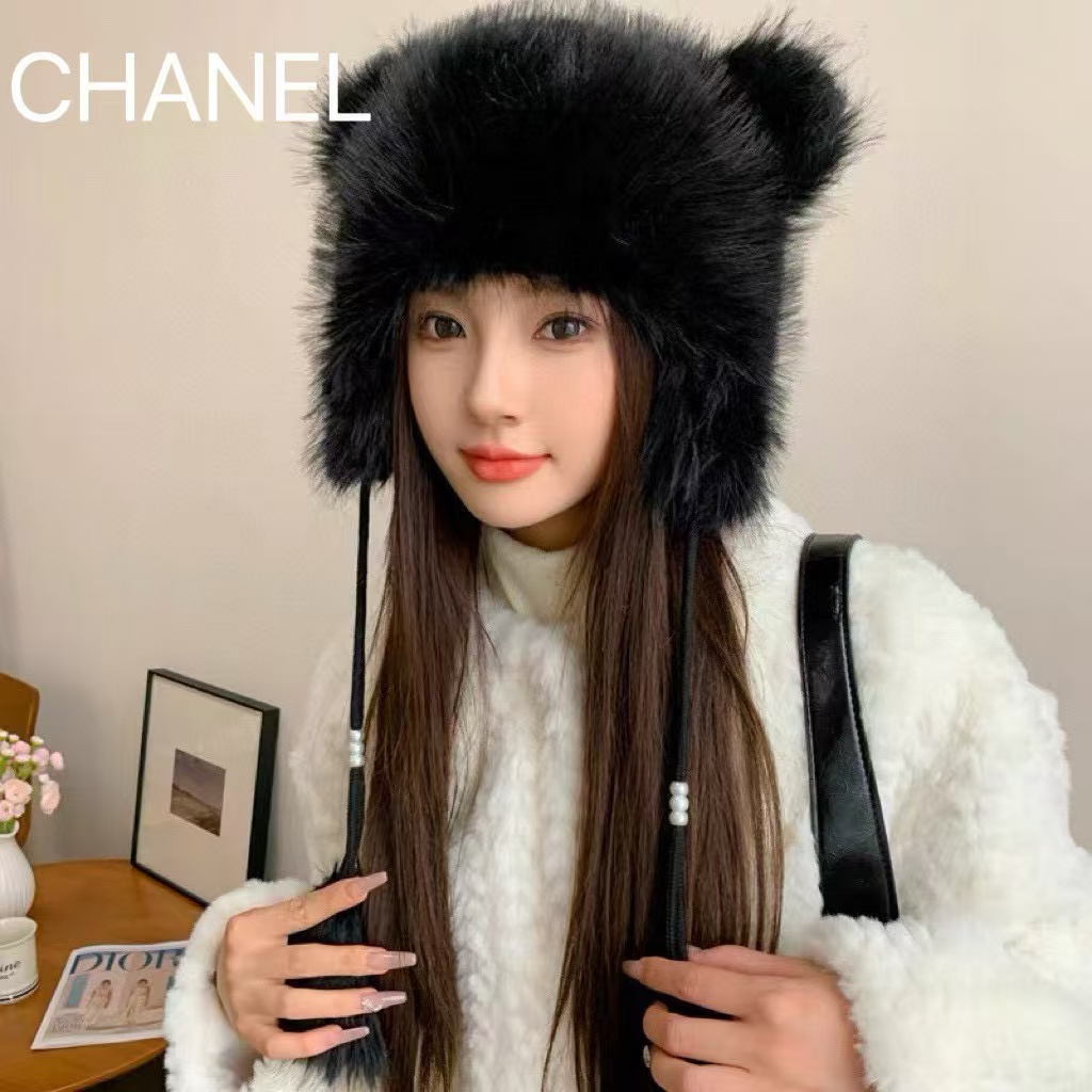 CHANE1 ダブルCロゴ耳保護帽子【 50％割引+送料無料】